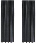 vidaXL Vorh&auml;nge 2 Stk Dunkelgrau 140 x 245 cm Samt 4107231