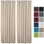 Beautissu Amelie TK Vorhang mit Kr&auml;uselband 140x245cm Creme 2tlg