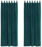 vidaXL Vorh&auml;nge 2 Stk Dunkelgr&uuml;n 140 x 260 cm Samt 4107222