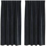 vidaXL Vorh&auml;nge 2 Stk Schwarz 140 x 175 cm Samt 4107169