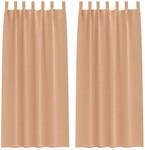 vidaXL Verdunkelungs-Vorh&auml;nge mit Ringen Hellbraun Polyester 4107590