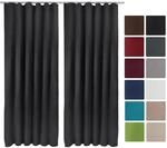 Beautissu Amelie BK Vorhang mit Kr&auml;uselband 140x245cm Schwarz 2tlg