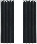 vidaXL Vorh&auml;nge 2 Stk Schwarz 140 x 225 cm Samt 4107165