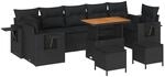 vidaXL Gartensofa-set mit Kissen Schwarz Poly-Rattan 3363679