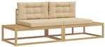 vidaXL Outdoor-Sofagarnitur Wei&szlig; 230,5 x 83 x 73 cm Polyester 3386992
