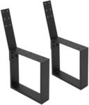 ML-Design 2 St&uuml;ck Bankbeine aus Stahl Massiv 40x78,5cm Schwarz mit R&uuml;ckenlehne