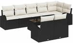 vidaXL Gartensofa-set Schwarz und Creme 55 x 55 x 37 cm Poly-Rattan 3346097