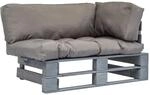 vidaXL Outdoor-Sofa Paletten mit Kissen Grau Kiefernholz 275294