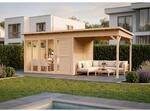 Bertilo Holz-Gartenhaus Pentus3Off.L natural Flachdach Unbehandelt