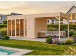 Bertilo Holz-Gartenhaus Cubus3Off.Lounge nat Flachdach Unbehandelt