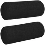vidaXL Bolsterkissen 2 St&uuml;ck Schwarz &Oslash; 15 x 40 cm Stoff 42014270