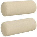 vidaXL Bolsterkissen 2 St&uuml;ck Creme &Oslash; 15 x 40 cm Stoff 42014275