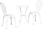 vidaXL Garten Bistro Set 3-Tlg Wei&szlig; Aluminium 42002384
