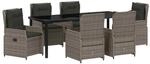 vidaXL Garten Essgruppe 7-Tlg Grau Poly-Rattan 3380958