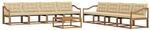 vidaXL Outdoor-Sofagarnitur mit Kissen 9-Tlg Natur und Beige 3369324