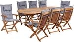 Beliani Gartentisch Set MAUI II Heller Holzfarbton Grau