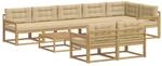 vidaXL Outdoor-Sofagarnitur 9 Stk Wei&szlig; und Beige 79 x 79 x 37 cm 3386647