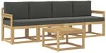 vidaXL Outdoor-Sofagarnitur mit Kissen 5-Tlg Wei&szlig; und Anthrazit 3387201