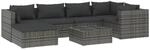 vidaXL 7-tlg Garten-Lounge-Set mit Kissen Poly Rattan Grau Modell 20