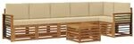 vidaXL Sofagarnituren 7 Tlg Natur und Beige Massivholz Akazie 3374943
