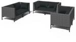 vidaXL 6-tlg Garten-Lounge-Set mit Auflagen Poly Rattan Dunkelgrau Modell 1
