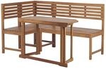 Beliani Bistro Set TREIA Heller Holzfarbton 100 x160 x92