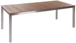 Beliani Gartentisch VIAREGGIO Heller Holzfarbton Silber 200x90x75