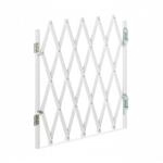 Relaxdays Hundeabsperrgitter Bambus Eisen Wei&szlig; Ausziehbar 48,5 cm x 17-96 cm 0,9 kg