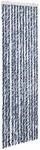 vidaXL Insektenschutz-Vorhang Blau Wei&szlig; und Silbern 56x185cm Chenille 284273
