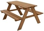 ML-Design Kindersitzgarnitur f&uuml;r Drau&szlig;en Braun 2 B&auml;nke mit Tisch