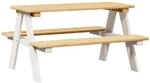 vidaXL Kindertisch mit B&auml;nken IRUN Wei&szlig; 90x79,5x50 cm Massivholz 42000164
