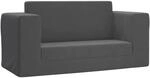 vidaXL Kinder-Schlafsofa 2-Sitzer Anthrazit Weicher Pl&uuml;sch 357036