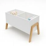 Relaxdays B&uuml;cherregal f&uuml;r Kinder Holzwerkstoff Kiefernholz Wei&szlig; Natur Offen 40 cm