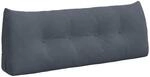 vidaXL R&uuml;ckenkissen Dunkelgrau 120 x 24 x 50 cm Samt 42014488