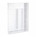 Relaxdays Kleiderschrank Stecksystem Kunststoff Metall Wei&szlig; Erweiterbar 198 cm x 145