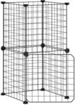 vidaXL 8-Tlg Haustierk&auml;fig mit T&uuml;r Schwarz 35x35 cm Stahl Modell 5