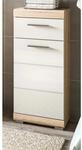 Inn.Furn Kommode Wei&szlig; Hochglanz Eiche 37 cm Badschrank Mambo