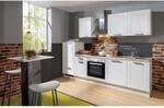 Menke K&uuml;chenzeile White Premium Landhaus 270 cm Lacklaminat Wei&szlig; Matt-Asteiche