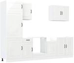 vidaXL 7 Tlg K&uuml;chenschrank-Set Kalmar Hochglanz-Wei&szlig; Holzwerkstoff 3314763