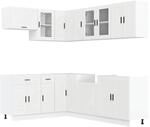 vidaXL 11 Tlg K&uuml;chenschrank-Set Porto Wei&szlig; Holzwerkstoff 3314901