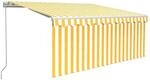 vidaXL Markise Manuell Einziehbar mit Rollo & LED 3,5x2,5m Gelb & Wei&szlig; 3069283