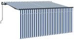 vidaXL Einziehbare Markise Blau und Wei&szlig; 300 x 200 cm 3329490