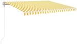 vidaXL Automatische Markise mit LED & Windsensor 400x350 Gelb/Wei&szlig; 3068993