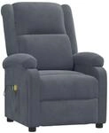 vidaXL Massagesessel Elektrisch Dunkelgrau Samt 3098405