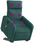 vidaXL Massagesessel mit Aufstehhilfe Dunkelgr&uuml;n Stoff 3206714