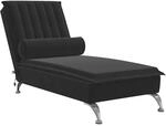 vidaXL Massage-Chaiselongue mit Nackenrolle Schwarz Samt 379464