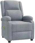 vidaXL Massagesessel Hellgrau Stoff Modell 33