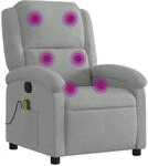 vidaXL Massage-Relaxsessel Hellgrauer Samt 3205952