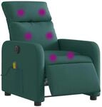 vidaXL Massagesessel Elektrisch Dunkelgr&uuml;n Stoff 3206696