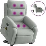 vidaXL Massagesessel mit Aufstehhilfe Elektrisch Hellgrau Samt Modell 1